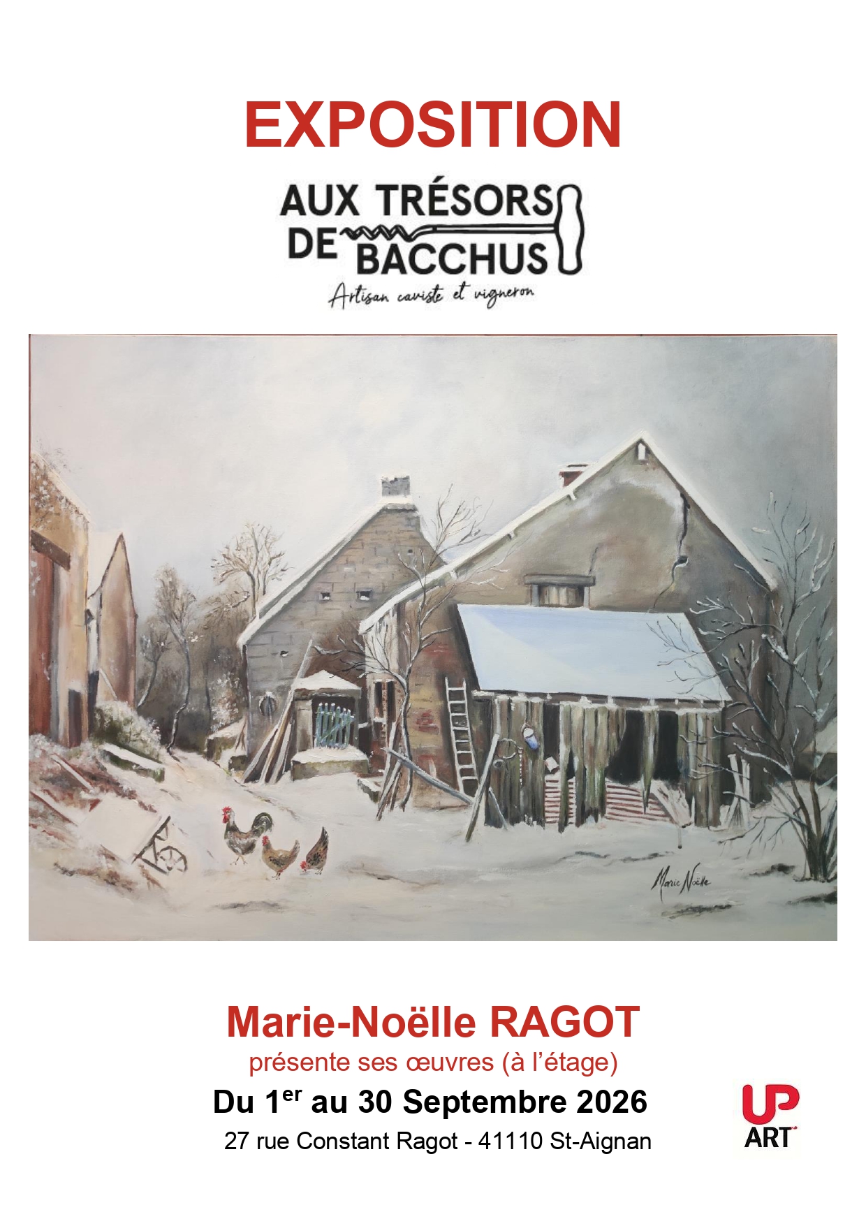 Affiche de l’exposition de Marie-Noëlle Ragot à Saint-Aignan, du 1er au 30 septembre 2026